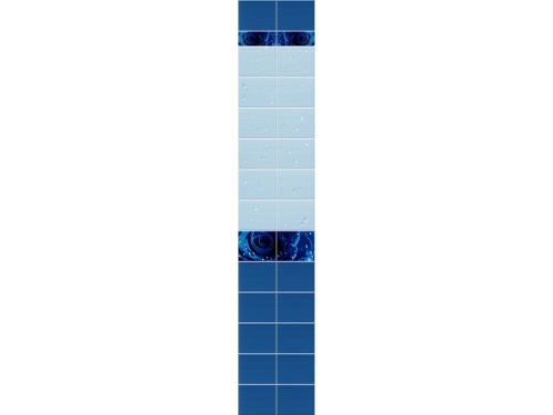 Панель ПВХ Unique Капли росы синий (рисунок)
