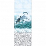 Панель ПВХ Панда Море (рисунок Дельфины)