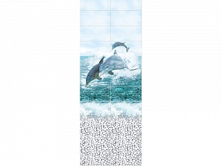 Панель ПВХ Панда Море (рисунок Дельфины)