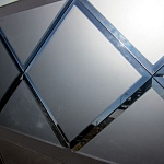 Плитка зеркальная квадратная серебряная матовая