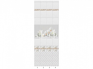 Панель ПВХ Novita Белая орхидея (мерц. узор)